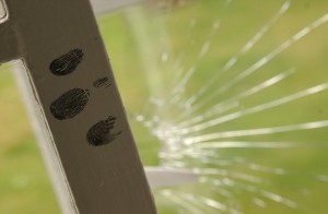 Fingerprint & broken glass-West Midlands Police